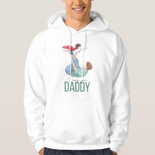 Ik hou van jou papa Superheld vader en kind hoodie (Voorkant)