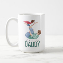 Ik hou van jou papa Superheld vader en kind koffie Koffiemok
