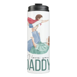 Ik hou van jou papa Superheld vader en kind reizen Thermosbeker