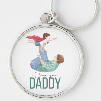 Ik hou van jou papa Superheld vader en kind sleute Sleutelhanger