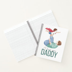Ik hou van jou papa Superheld vader en kind spiraa Notitieboek