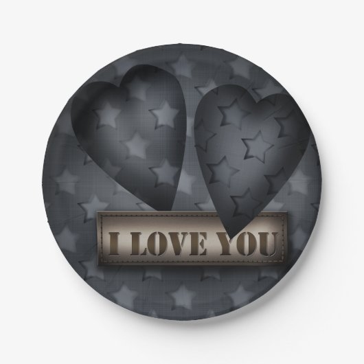 Ik hou van jou papieren bordje (Voorkant)