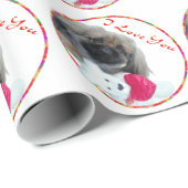 Ik Hou Van Jou Pekingese Puppy Cadeaupapier (Rol Hoek)