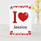 Ik hou van jou Persoonlijke Valentijnsdag  Kaart (Gele Bloem)