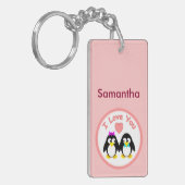 Ik Hou Van Jou, Pinguïn, Gepersonaliseerd Sleutelhanger (Voorkant Links)