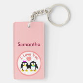 Ik Hou Van Jou, Pinguïn, Gepersonaliseerd Sleutelhanger (achterkant)