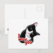 Ik hou van jou poes briefkaart (Voorkant / Achterkant)