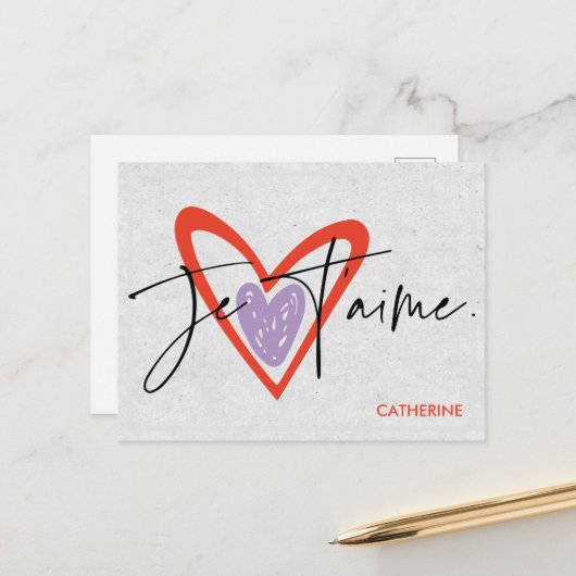 Ik Hou Van Jou Postkaarten, Liefde Briefkaart (Voorkant / Achterkant in situ)