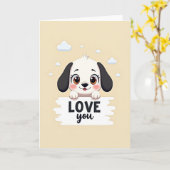 Ik Hou Van Jou Puppy Kaart (Gele Bloem)