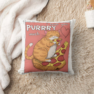 Ik Hou Van Jou Purrry Veel Grappig Kat Liefhebber  Kussen