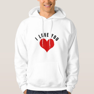 Ik hou van jou Rode Hart Romantisch ontwerp – Eenv Hoodie