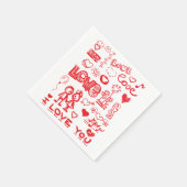 Ik hou van jou, rode harten servet (Hoek)