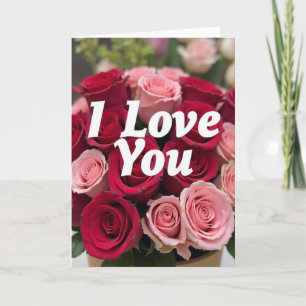 Ik Hou Van Jou Rode Roze Rozen Kaart