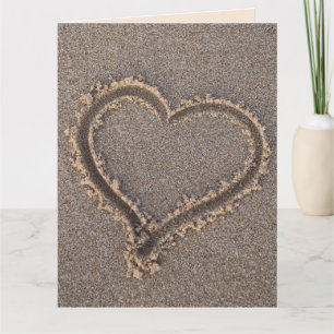 IK HOU VAN JOU ROMANTISCH HART IN ZAND STRAND GROE KAART