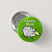 Ik hou van jou - Romantisch schapenontwerp cartoon Ronde Button 3,2 Cm (Voorkant /achterkant)