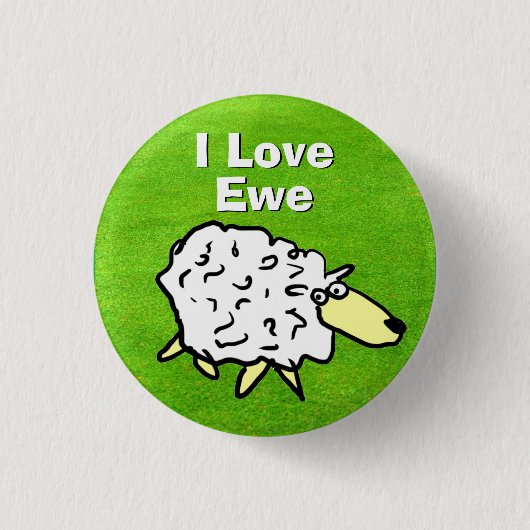 Ik hou van jou - Romantisch schapenontwerp cartoon Ronde Button 3,2 Cm (Voorkant)