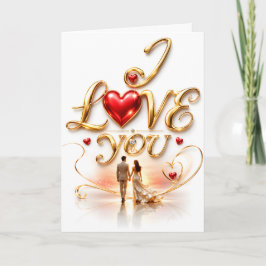 Ik hou van jou romantische groet  kaart