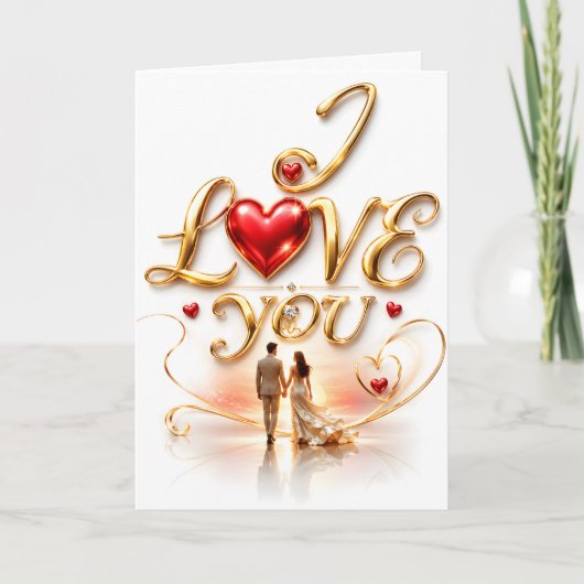 Ik hou van jou romantische groet  kaart (Voorkant)