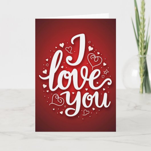 Ik Hou Van Jou Romantische Rode Hartjes Kaart (Voorkant)