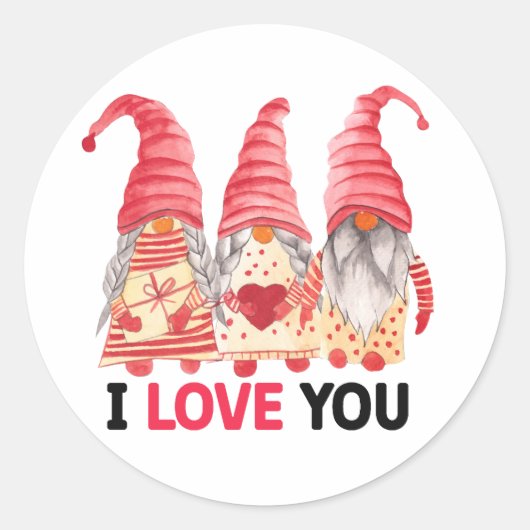 Ik hou van jou ronde sticker (Voorkant)