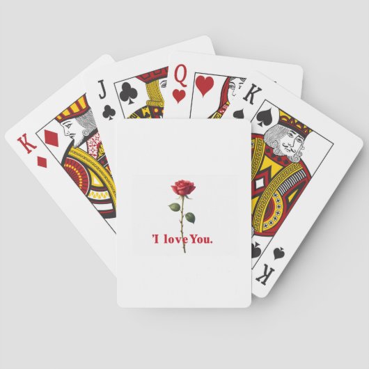 Ik Hou Van Jou Roos Romantisch Ontwerp Pokerkaarten (Achterkant)