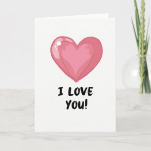 Ik Hou Van Jou Roze Glanzende Hart Kaart