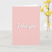 Ik Hou Van Jou Roze Glitter Kaart (Gele Bloem)