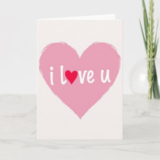 Ik Hou Van Jou Roze Hart Kaart (Voorkant)