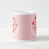 Ik Hou Van Jou Roze Harten Jumbo Mok (Voorkant)
