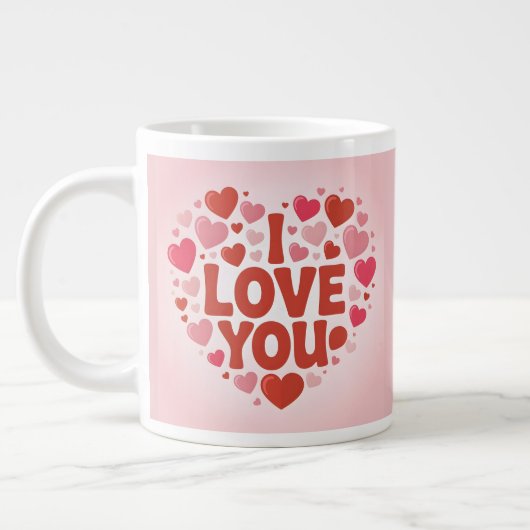 Ik Hou Van Jou Roze Harten Jumbo Mok (Links)