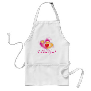 Ik Hou Van Jou Roze Hartjes Romantisch Cadeau Standaard Schort