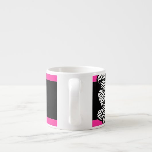 Ik hou van jou roze zwart wit zebra hart patroon espresso kop (Achterkant)