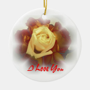 Ik Hou Van Jou Rozen Keramisch Ornament