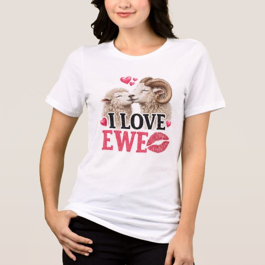 Ik Hou van Jou Schaap Tri-Blend Shirt (Voorkant)