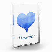 Ik hou van jou Schattig Blauw Hart Valentijn Fotoblokken (Links)