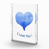 Ik hou van jou Schattig Blauw Hart Valentijn Fotoblokken (Rechts)