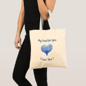 Ik hou van jou Schattig Blauw Hart Valentijnsdag   Tote Bag (Voorkant (product))