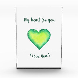 Ik hou van jou Schattig groen en blauw hart verjaa Fotoblokken