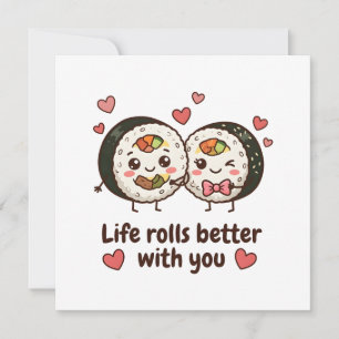 Ik hou van jou Schattig Koreaanse Kimbap Groet Kaart