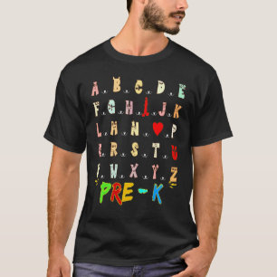 Ik Hou Van Jou Schattig Monster Alfabet Hallo Pre T-shirt