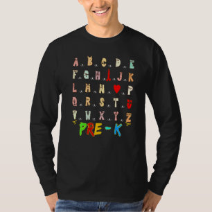 Ik Hou Van Jou Schattig Monster Alfabet Hallo Pre T-shirt