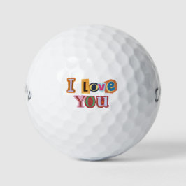 'Ik hou van jou' scrapbook letters huwstcadeaus Golfballen