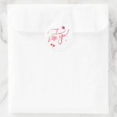 Ik Hou Van Jou Script Rode Handgeschreven Typograf Ronde Sticker (Tas)