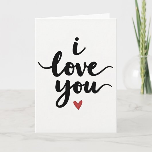 Ik Hou Van Jou Script Rode Hart Kaart (Voorkant)