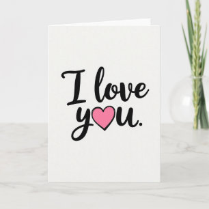 Ik Hou Van Jou Script Roze Hart Kaart
