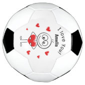 Ik Hou Van Jou Stick Figure Cute Hearts Voetbal (Gedraaid)