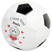 Ik Hou Van Jou Stick Figure Cute Hearts Voetbal (Drie kwart)