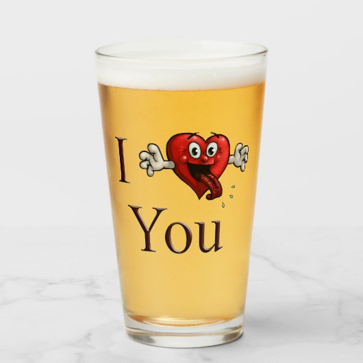 Ik hou van jou sullige hart glas (Voorkant gevuld)