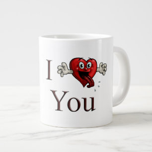 Ik hou van jou sullige hart grote koffiekop