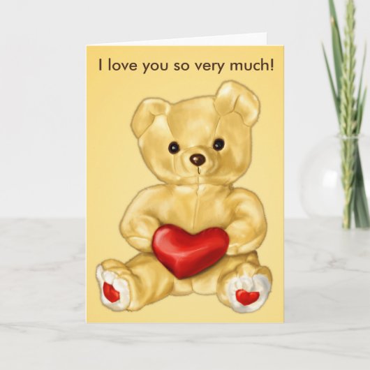 Ik hou van jou teddybeer echtgenoot Valentijnsdag Kaart (Voorkant)